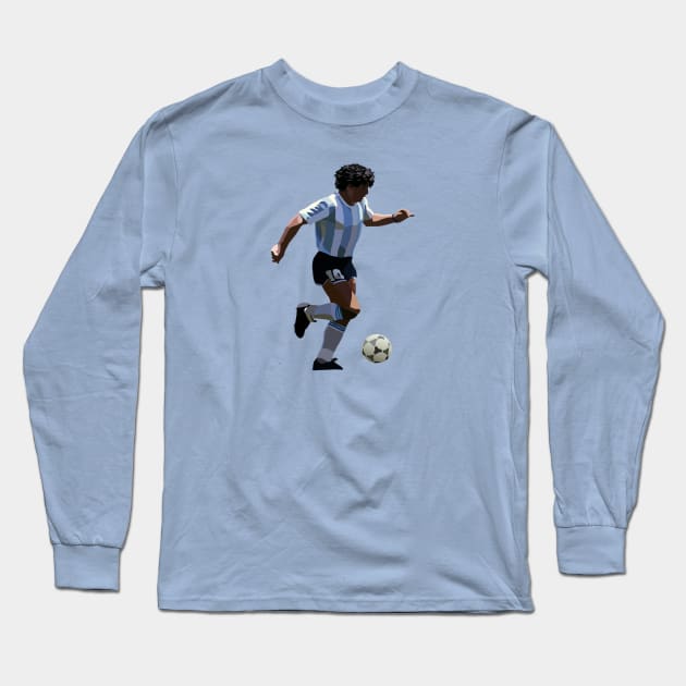 Diego Maradona Long Sleeve T-Shirt by Webbed Toe Design's